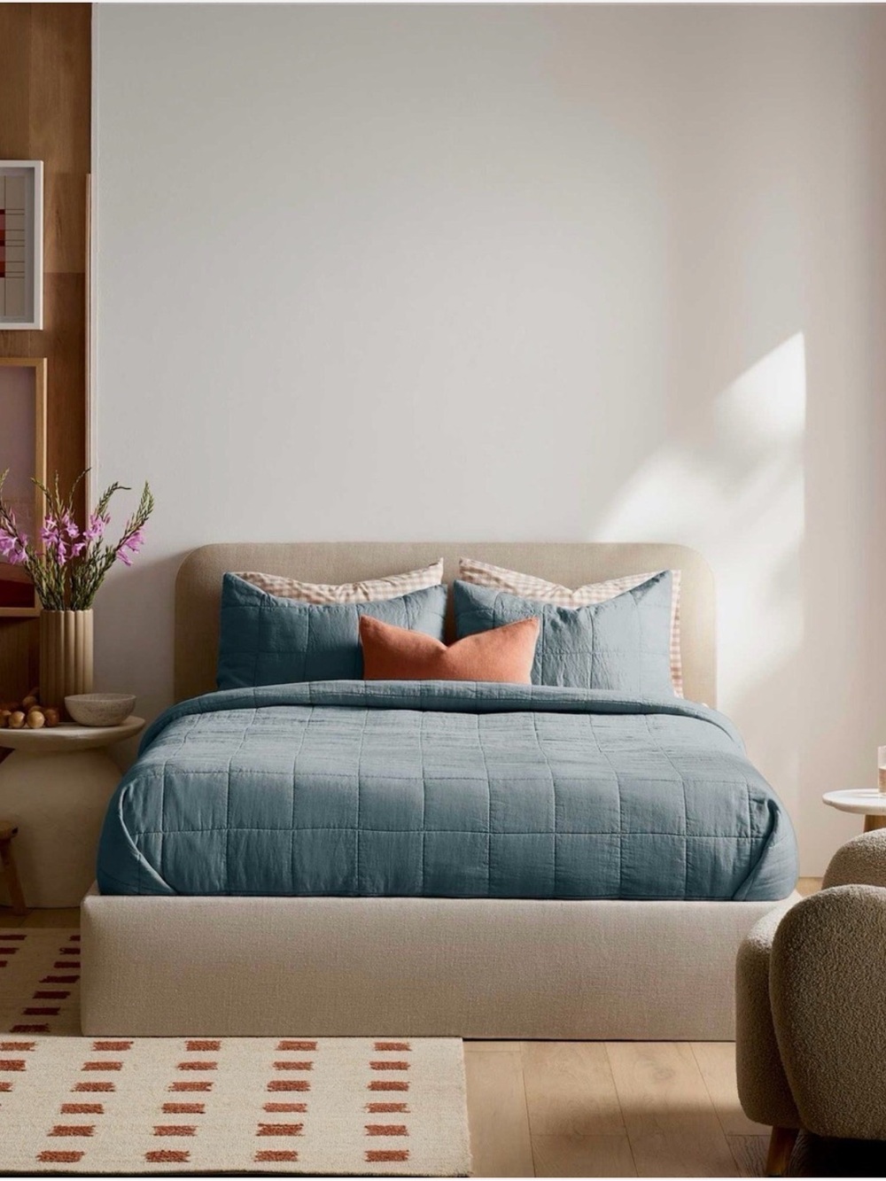 Quince European Linen Box Quilt King/Cal King Ocean